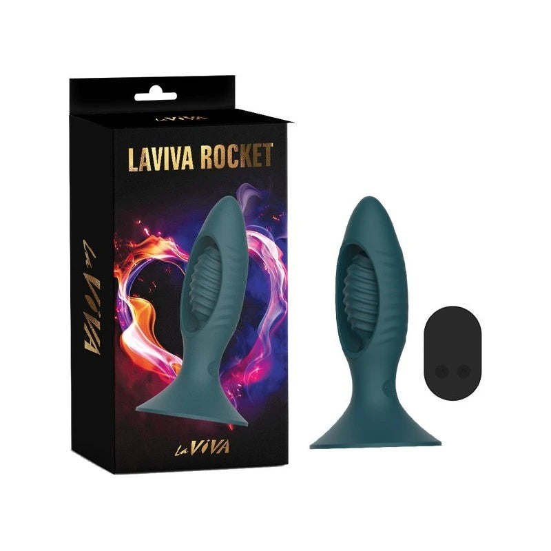 La Viva Remote Control Rocket Butt Plug Teal Butt Plugs