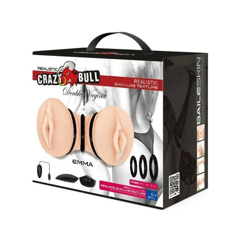 Crazy Bull Emma Double Vagina Vibrating Mens Stroker Flesh - Masturbators and Strokers