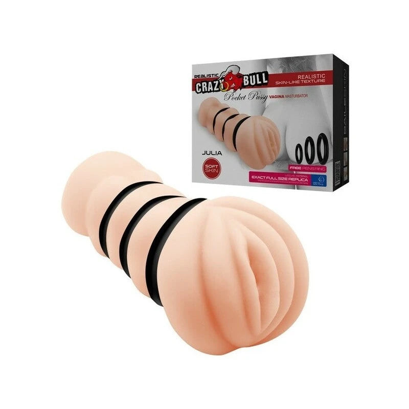 Crazy Bull Julia Pocke Pussy Realistic Male Stroker Flesh Masturbators and Strokers