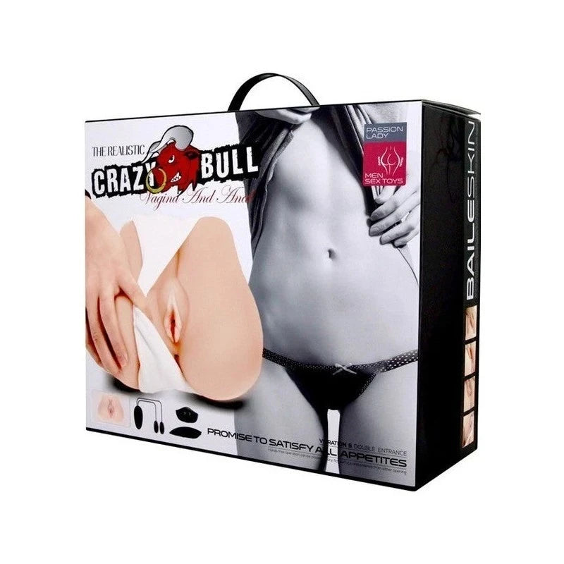 Crazy Bull Missionary Vagina & Anal Hand Held Masturbator Flesh Realistic Butts And Vaginas
