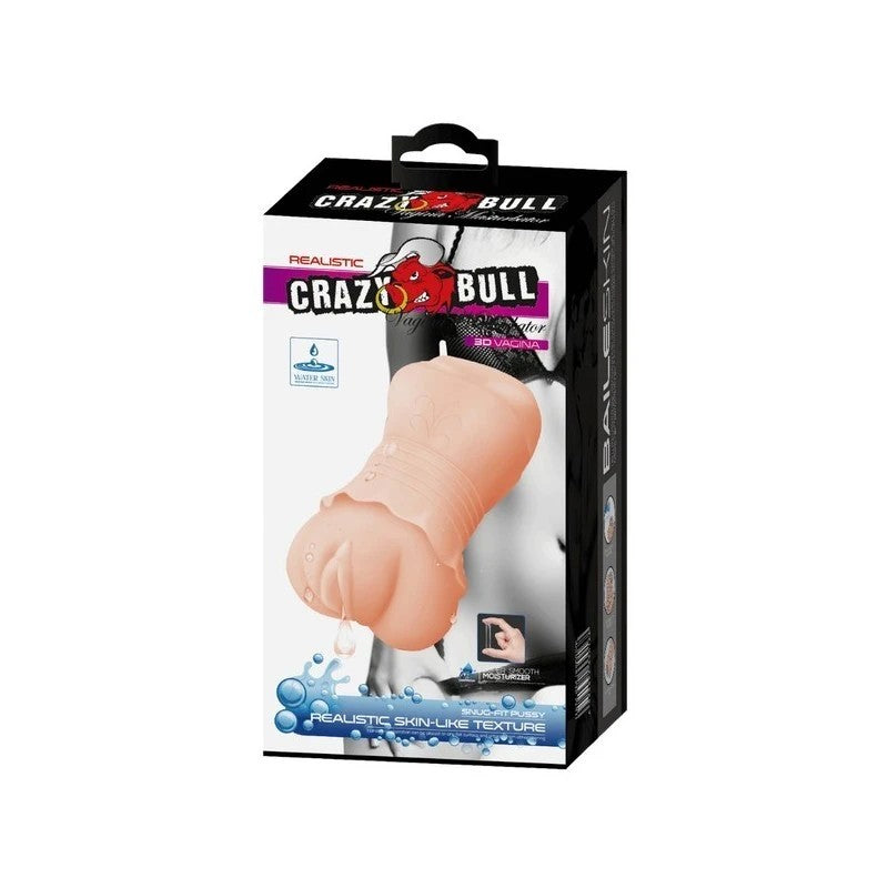 Crazy Bull Water Activated 3D Vagina Realistic Palm Size Masturbator Flesh Realistic Butts And Vaginas
