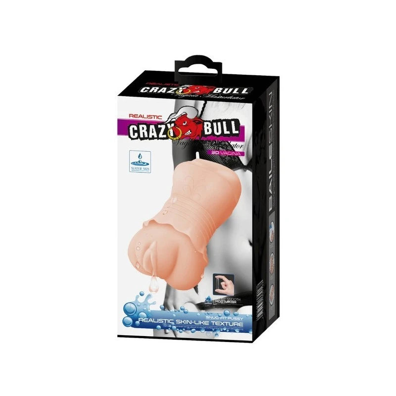 Crazy Bull Water Activated 3D Vagina Realistic Palm Size Masturbator Flesh Realistic Butts And Vaginas