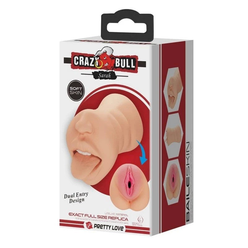 Crazy Bull Sarah Premium Dual Channel Male Masturbator Realistic Butts And Vaginas