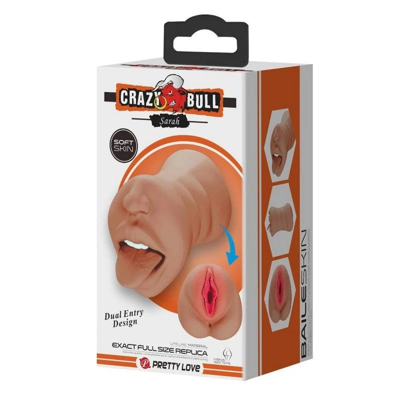 Crazy Bull Sarah Premium Dual Channel Male Masturbator Realistic Butts And Vaginas