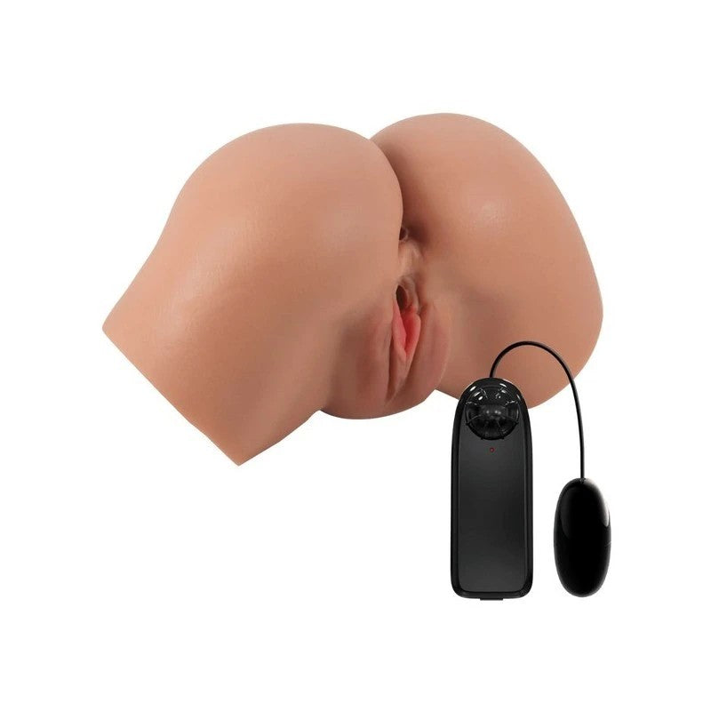 Crazy Bull Hailey Double Entry Realistic Vibrating Male Masturbator Tan Realistic Butts And Vaginas