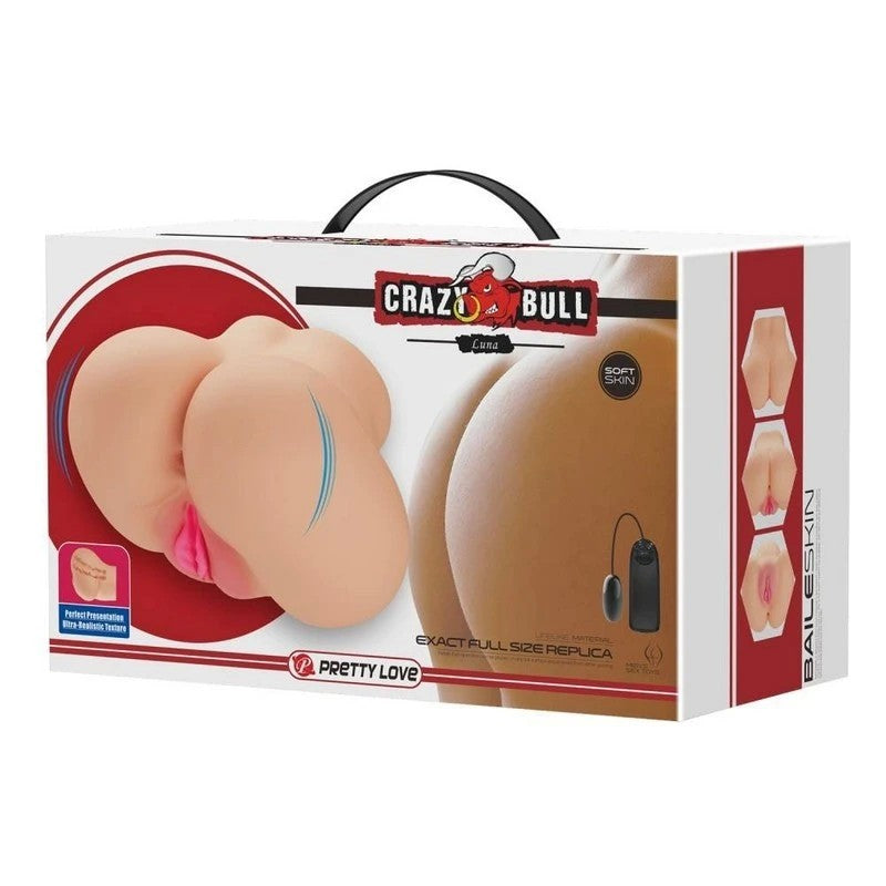 Crazy Bull Luna Vibrating Realistic Vagina and Anus Masturbator Realistic Butts And Vaginas