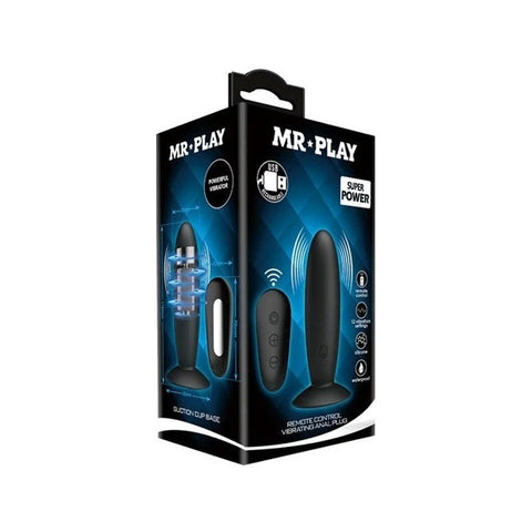 Mr Play Remote Control Vibrating Anal Plug Black - Butt Plugs