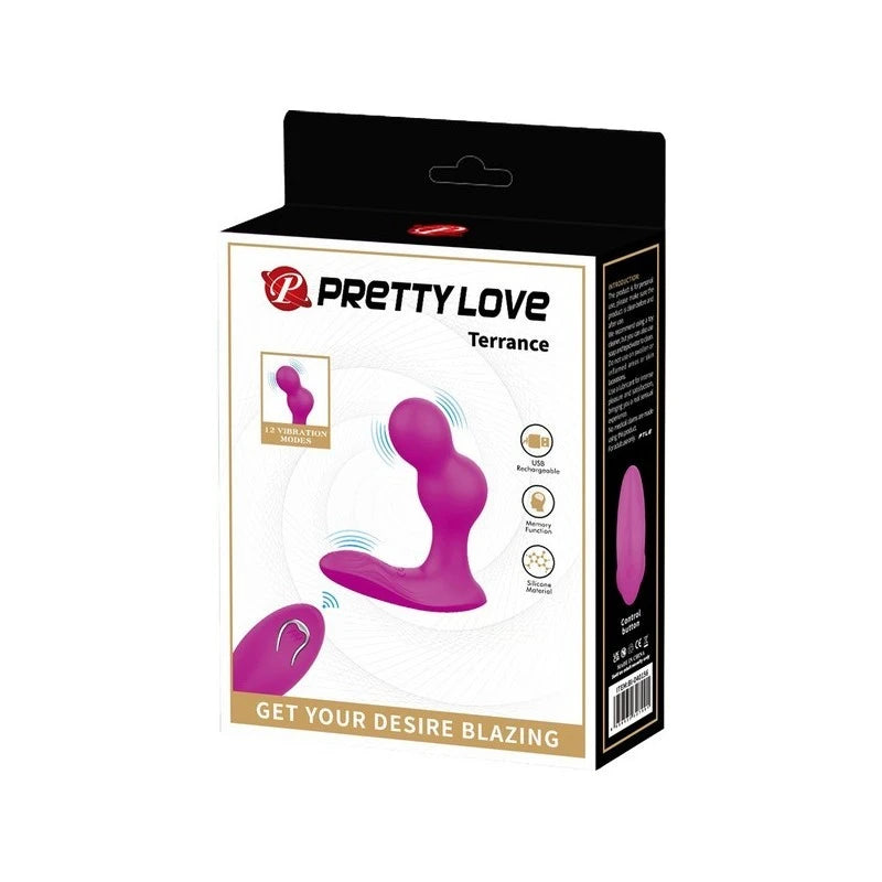 Pretty Love Terrance Flexible Remote Controlled Anal Vibrator Massager Purple Anal Vibrators