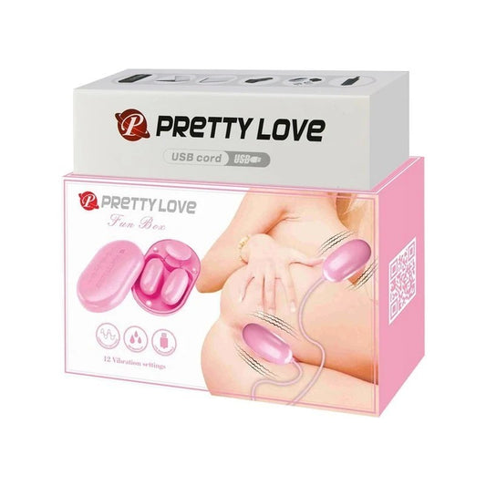 Pretty Love Fun Box 12 Function Vibrating Bullet Massager Pink - Bullet Vibrators