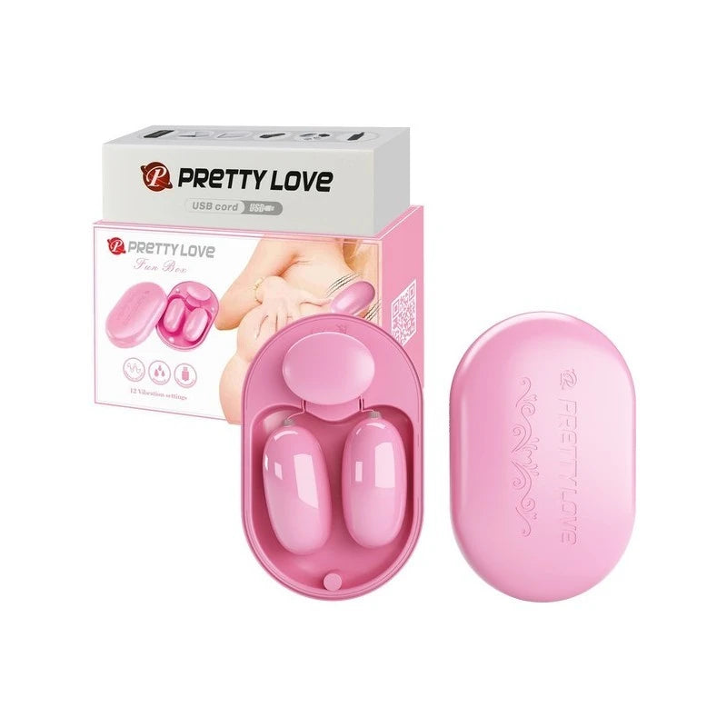 Pretty Love Fun Box 12 Function Vibrating Bullet Massager Pink Bullet Vibrators