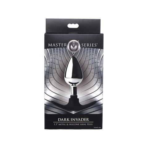 Master Series Dark Invader Metal & Silicone Anal Plug Medium - Butt Plugs