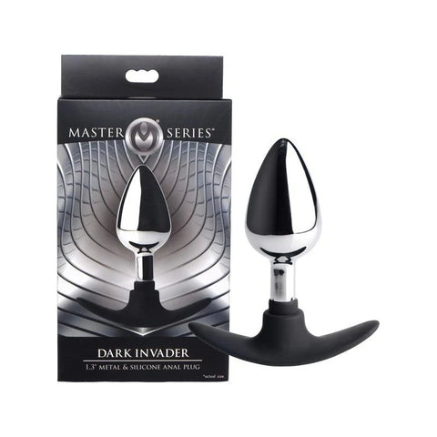 Master Series Dark Invader Metal & Silicone Anal Plug Medium - Butt Plugs