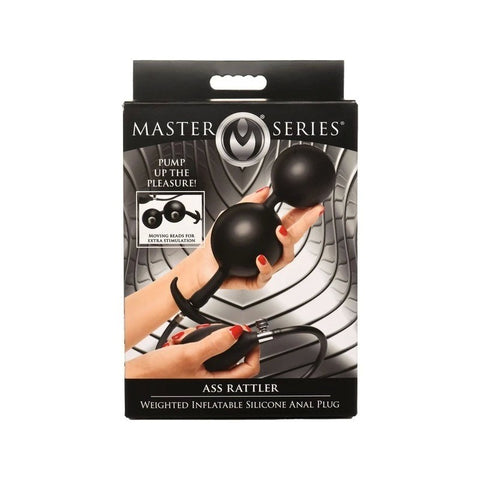 Master Series Ass Rattler Weighted Inflatable Silicone Anal Plug - Butt Plugs