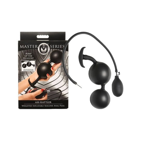 Master Series Ass Rattler Weighted Inflatable Silicone Anal Plug - Butt Plugs