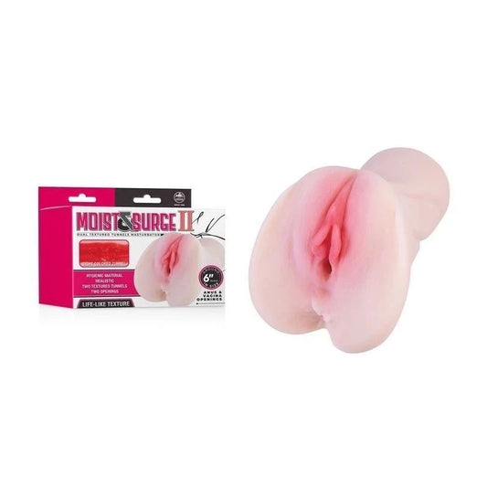 Excellent Power Moist and Surge II Dual Layer Realistic Vagina Stroker Flesh Realistic Butts And Vaginas