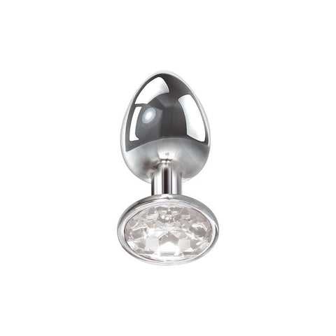 Adam and Eve Metallic Butt Plug with Clear Gem Base - Butt Plugs