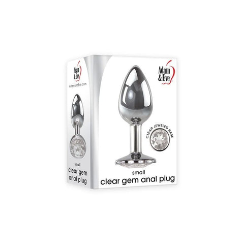 Adam and Eve Metallic Butt Plug with Clear Gem Base - Butt Plugs