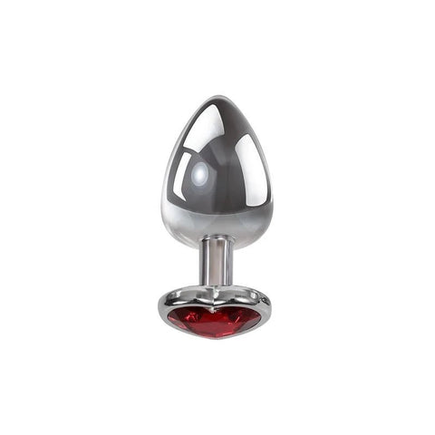 Adam and Eve Metallic Gen Butt Plug with Heart Gem Base - Butt Plugs