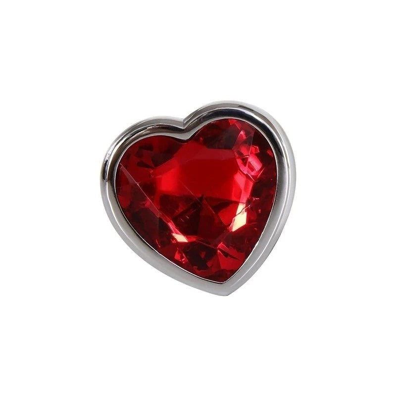 Adam and Eve Metallic Gen Butt Plug with Heart Gem Base Butt Plugs