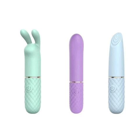 Adam and Eve TRIPLE PLEASURES Coloured USB Rechargeable Bullet Vibrators - Bullet Vibrators