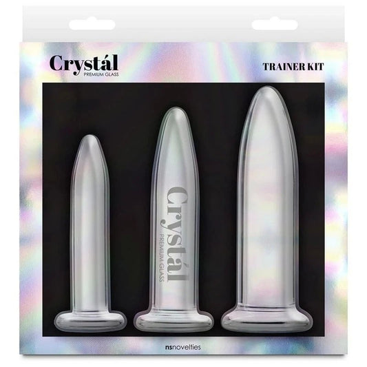 NS Novelties Crystal 3 Piece Anal Trainer Kit Clear Butt Plugs