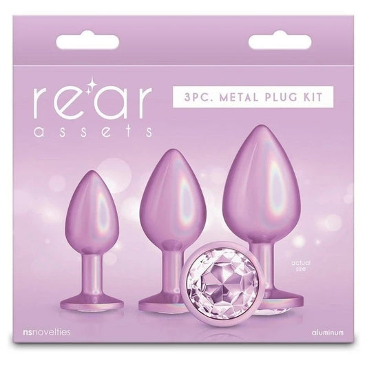 NS Novelties Rear Assets Anal Trainer Kit Iridescent Pink Butt Plugs