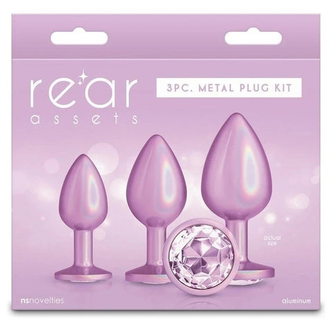 NS Novelties Rear Assets Anal Trainer Kit Iridescent Pink - Butt Plugs
