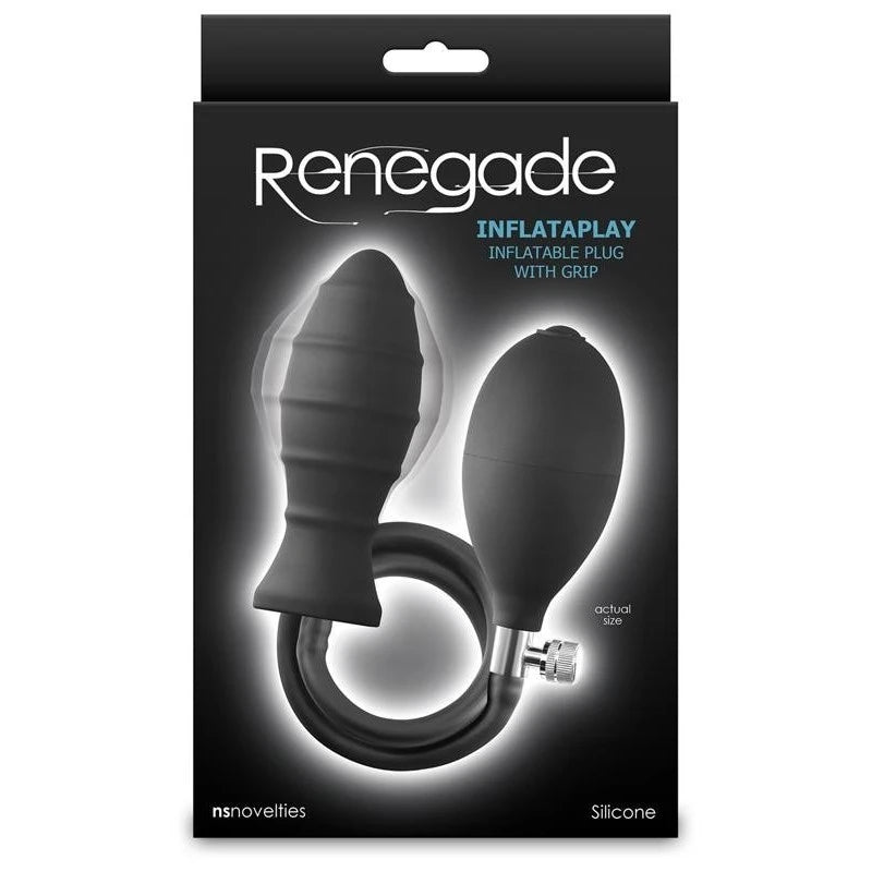 Renegade InflataPlay Inflatable Butt Plug Black Butt Plugs