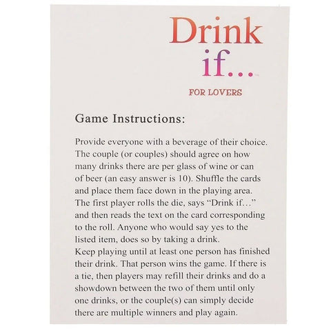 Kheper Drink If For Lovers Adult Couples Sex Games - Sex Games, Coupons and Tricks