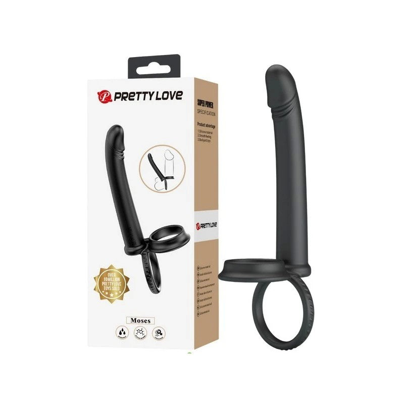 Pretty Love Moses Cock and Ball Ring Anal Dildo Black Anal Dildos