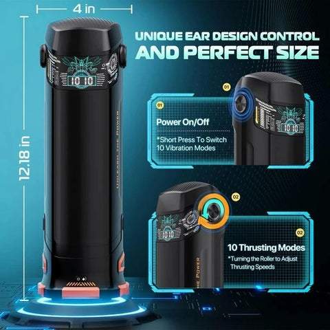 CyberSkin The Titan Thrusting & Vibrating Masturbator Black - Masturbators and Strokers