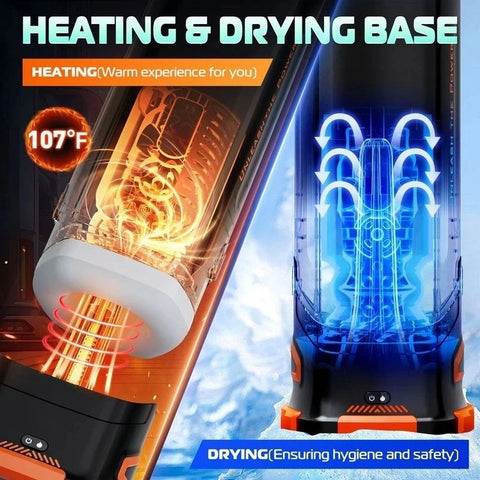 CyberSkin The Titan Thrusting & Vibrating Masturbator Black - Masturbators and Strokers