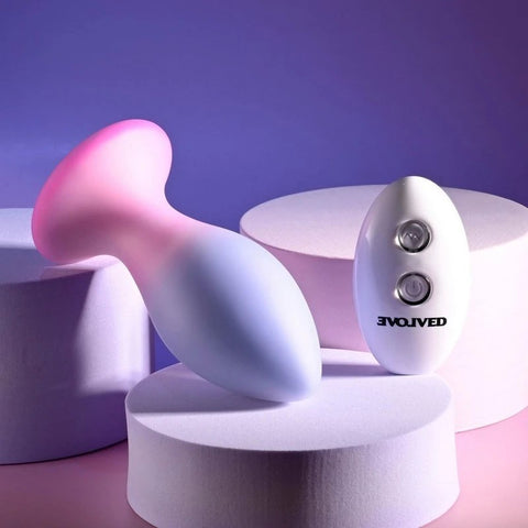 Evolved PARADISE Rechargeable Butt Plug Pink/Purple - Butt Plugs