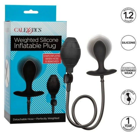 California Exotics Weighted Inflatable Butt Plug Black - Butt Plugs