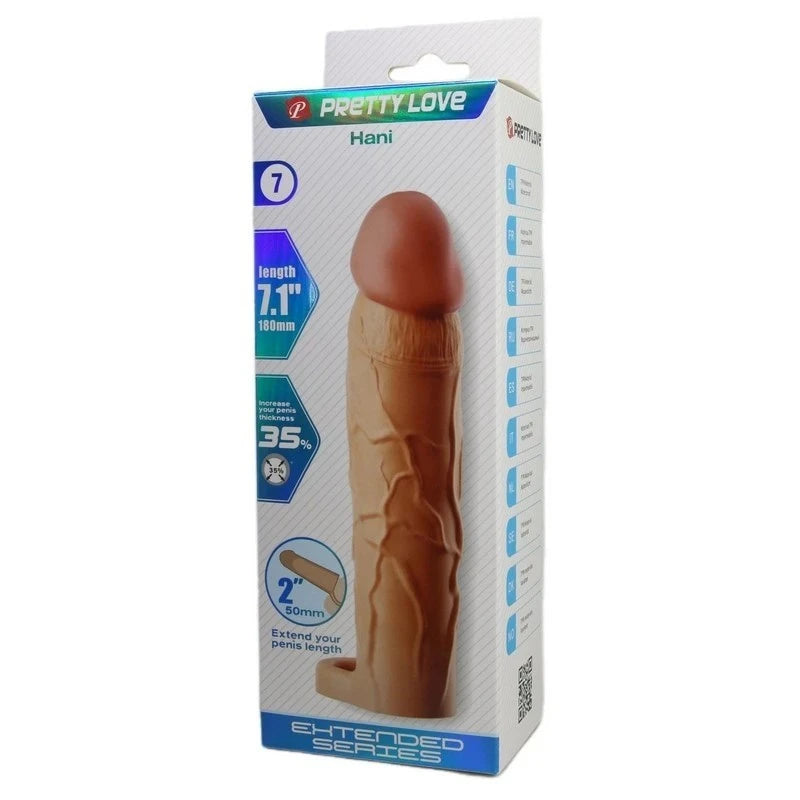 Pretty Love Hani 7.1 Inch Cock Sleeve and Penis Sheath Penis Sleeves and Extenders