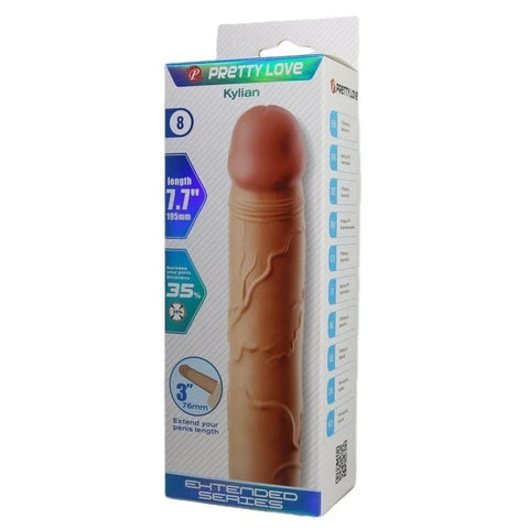 Pretty Love Kylian 7.1 Inch Llifelike Penis Extender Sleeve - Penis Sleeves and Extenders