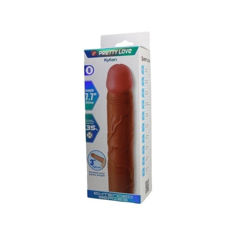 Pretty Love Kylian 7.1 Inch Llifelike Penis Extender Sleeve - Penis Sleeves and Extenders