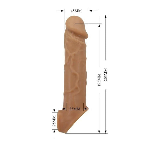 Pretty Love Lionel Liquid Silicone Penis Sleeve Flesh - Penis Sleeves and Extenders