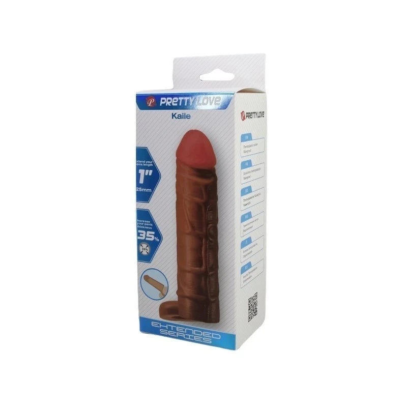 Pretty Love Kaile 7 Inch Penis Extensions Sleeve Tan Penis Sleeves and Extenders