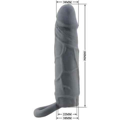 Pretty Love Realistic Veiny Penis Sleeve Black - Penis Sleeves and Extenders
