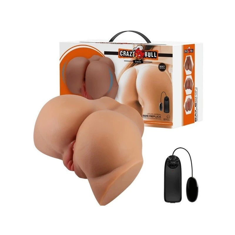 Crazy Bull Emilia Vibrating Male Masturbator Tan Masturbators and Strokers
