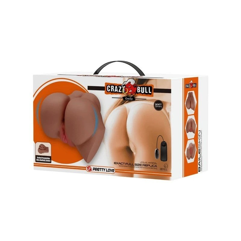 Crazy Bull Emilia Vibrating Male Masturbator Tan Masturbators and Strokers