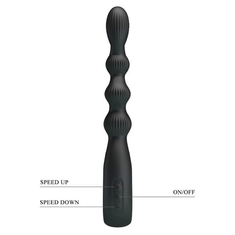 Pretty Love Federer Rechargeable Anal Vibrator Black - Anal Vibrators