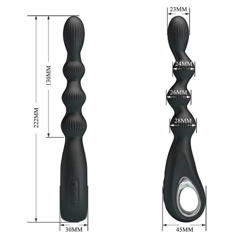 Pretty Love Federer Rechargeable Anal Vibrator Black - Anal Vibrators