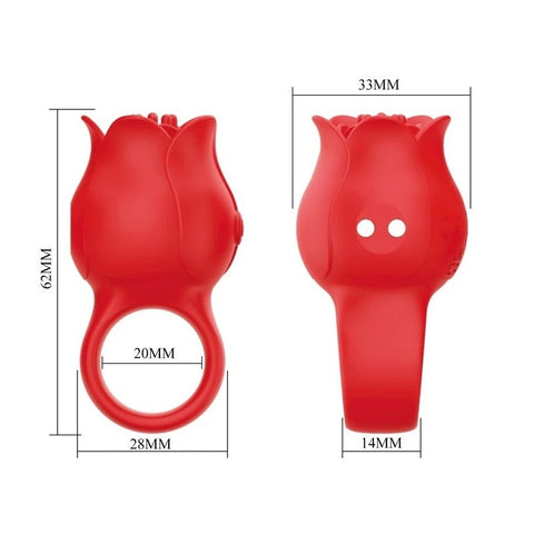 Pretty Love Jae Rose Adult Finger Vibrator Red - Clit Ticklers and Pulsators