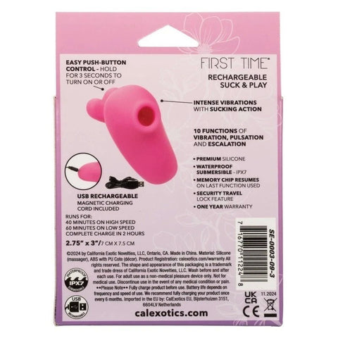 CalExotics First Time Rechargeable Suck & Play Stimulator - Clit Ticklers and Pulsators