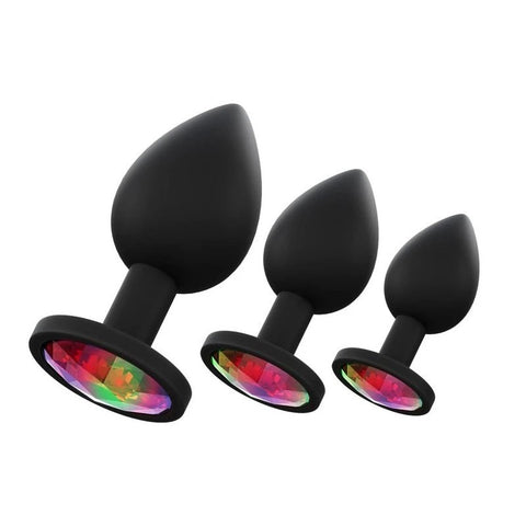 Love In Leather Premium Silicone Anal Plug Black - Butt Plugs