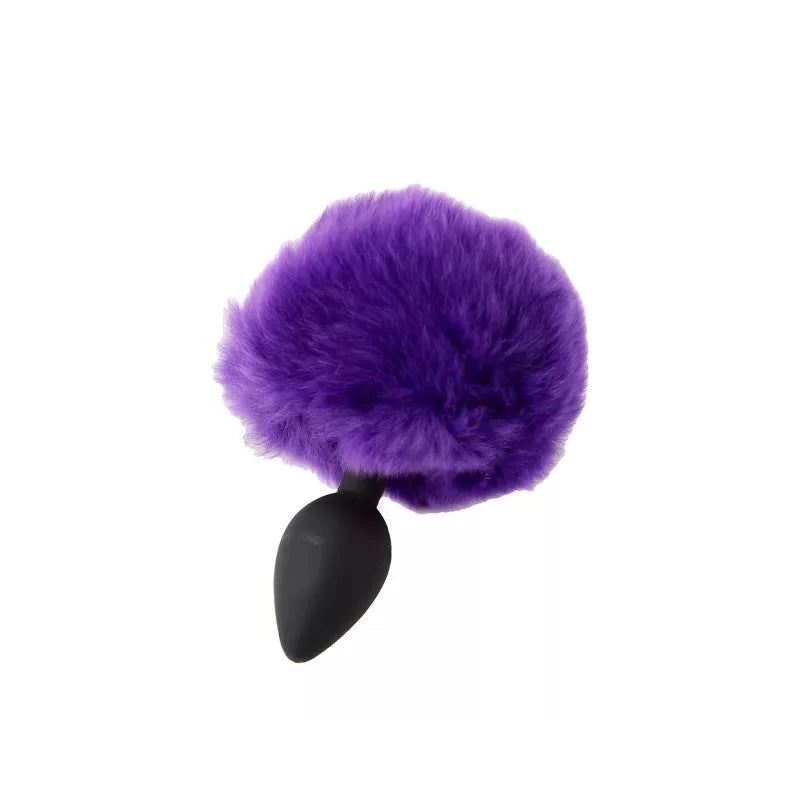 Love In Leather Bunny Tail Anal Plug Purple Butt Plugs