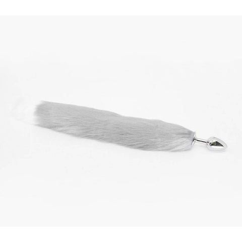 Love In Leather Faux Fur Fox Tail Butt Plug Medium - Butt Plugs