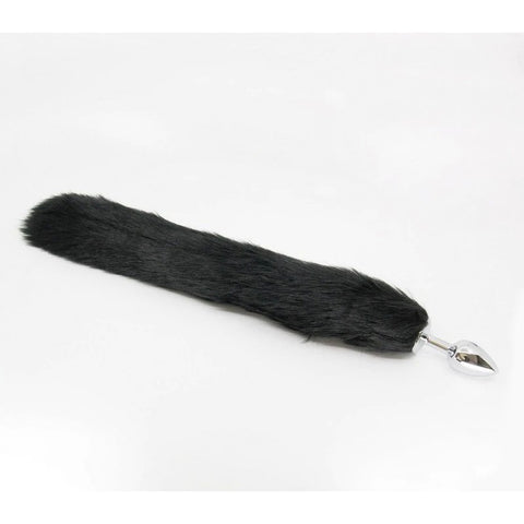 Love In Leather Aluminium Alloy Faux Fur Butt Plug Small - Butt Plugs